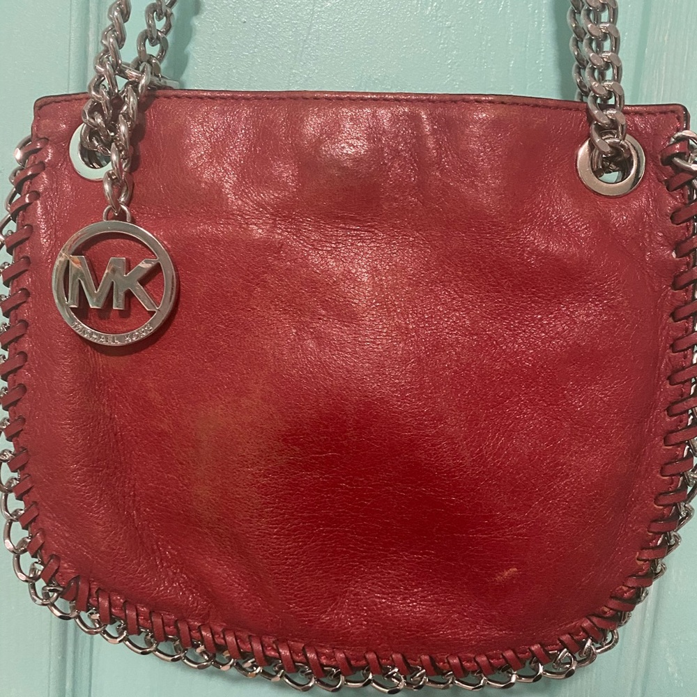 Michael kors chain Red crossbody bag